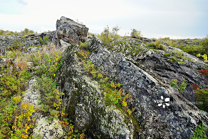 黑龙江省黑河市五大连池市，五大连池风景区内的北饮泉景区（北药泉）图片素材