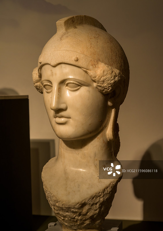 古希腊风格女性石雕头像特写图片素材