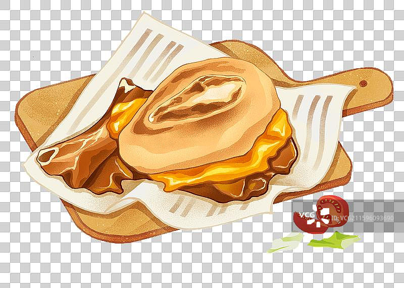 澳门城市美食猪扒包图片素材