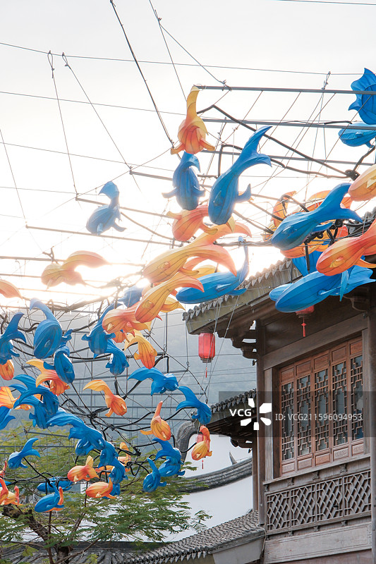 福州闽越水镇白天风光图片素材