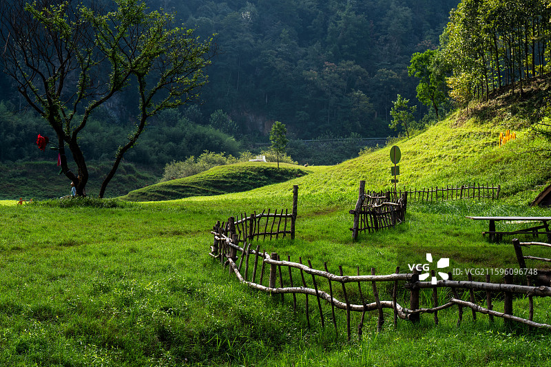 湖北恩施鳝孔坝（上空牧场）湿地秋日风光图片素材