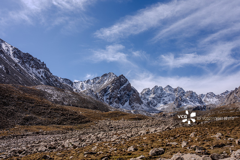 冰沟河-通往天池之路图片素材