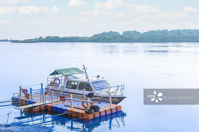 黑龙江省虎林市乌苏里江“虎头景区”图片素材