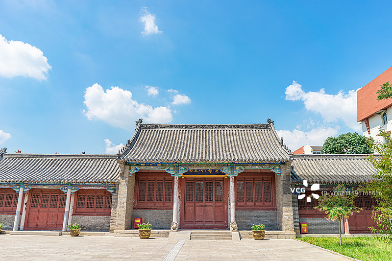 中国旅游景区拍摄主题，山东省济宁市任城区济宁市博物馆老馆崇觉寺僧王祠汉碑室古建筑，室内无人图像摄影图片素材