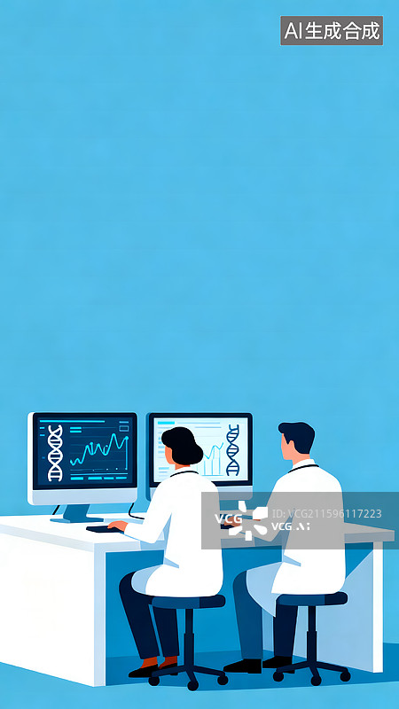 【AI数字艺术】医生在实验室一起进行医学实验图片素材