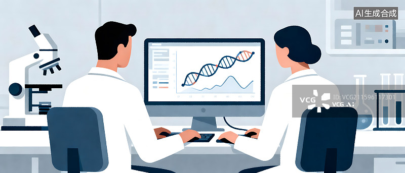 【AI数字艺术】医生在实验室一起进行医学实验图片素材