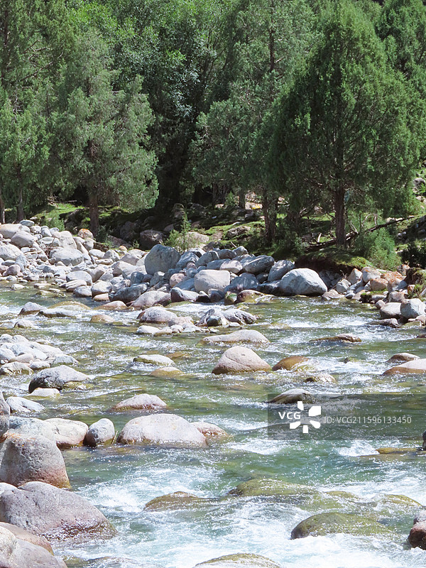 甘肃武威祁连山冰沟河 高原河流图片素材