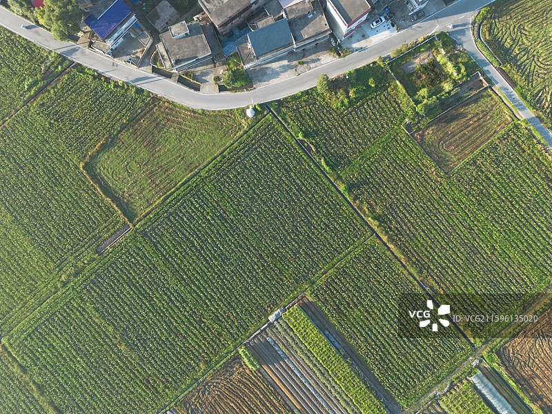 航拍萍乡芦溪县银河镇陇田村村落田园风光图片素材