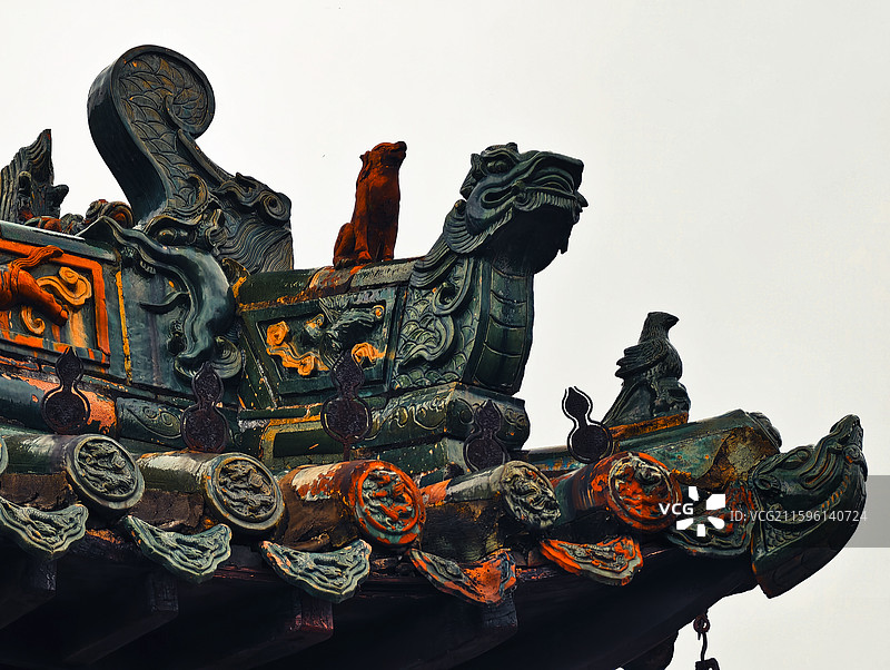 安徽亳州花戏楼屋檐细节图片素材