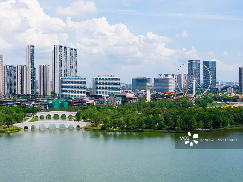 佛山市顺德区华侨城欢乐海岸PLUS、桂畔海水上立交图片素材