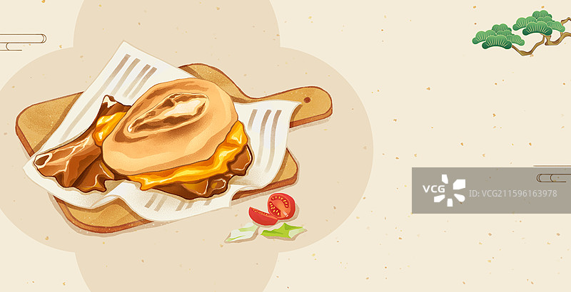 澳门城市特色美食猪扒包图片素材