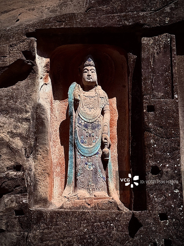 4A级景区 巴中南龛山景区 南龛石窟 南龛摩崖造像群图片素材