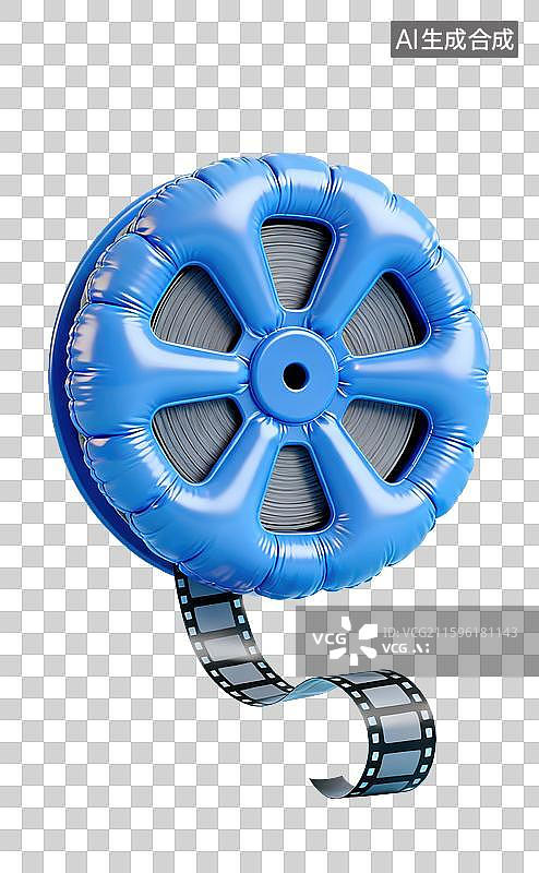 【AI数字艺术】3D三维膨胀气球风格电影胶片录像带元素图片素材