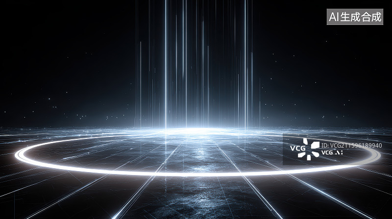 【AI数字艺术】白色发光未来人工智能大数据科技概念背景图片素材