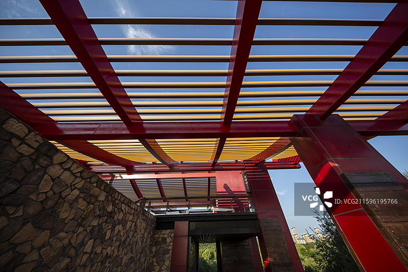 北京通州大运河森林公园：月岛观景平台建筑特色图片素材