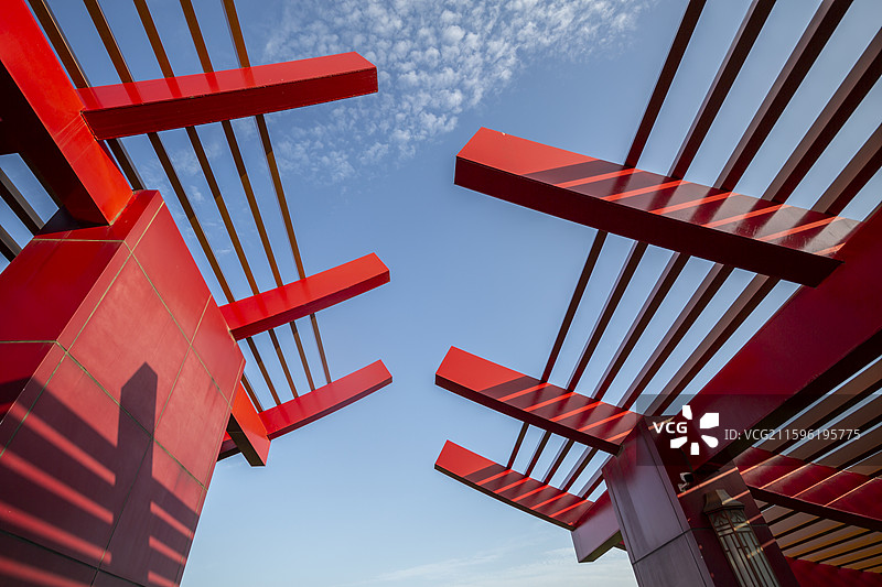 北京通州大运河森林公园：月岛观景平台建筑特色图片素材