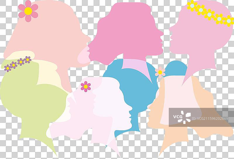 各种发型的女性剪影图片素材