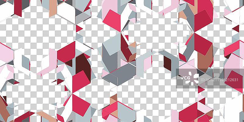 3D几何图形的几何无缝图案图片素材