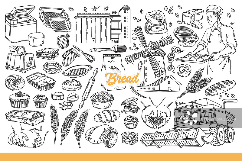 小麦生产与消费图片素材