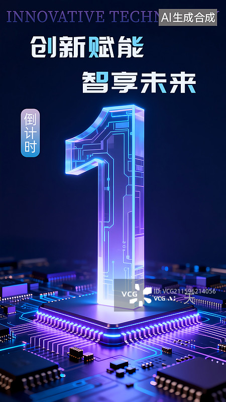 【AI数字艺术】科技发布会倒计时3D海报模板图片素材