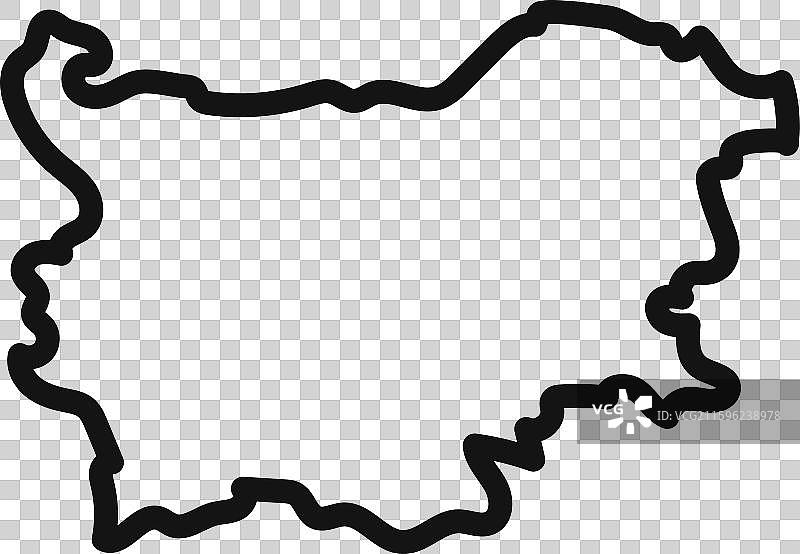 保加利亚地图图标轮廓集合（黑色）图片素材