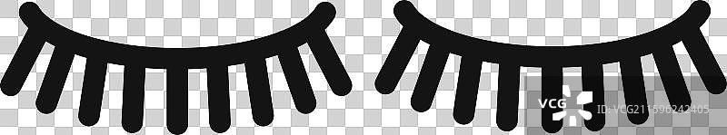 黑色假睫毛图标轮廓集合图片素材