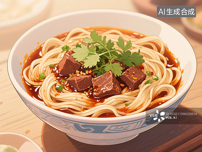 【AI数字艺术】美味红烧牛肉面图片素材