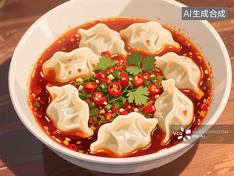 【AI数字艺术】酸汤饺子图片素材