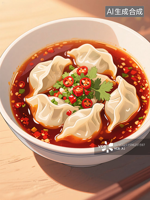 【AI数字艺术】酸汤饺子图片素材