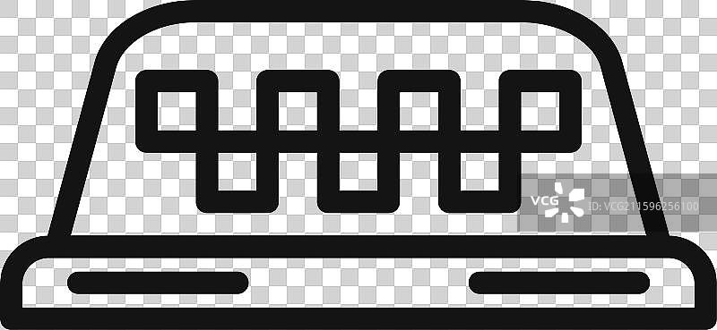 出租车灯图标轮廓集合（黑色）图片素材