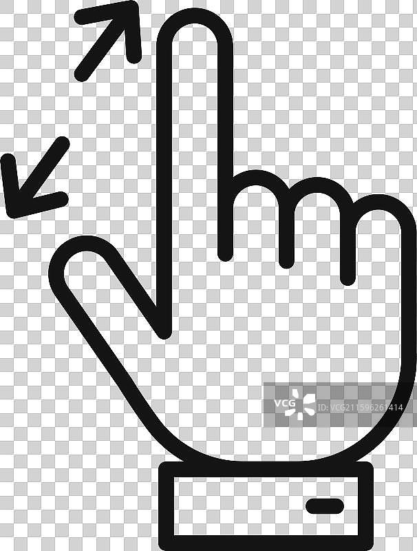 缩放手势图标黑色轮廓合集图片素材