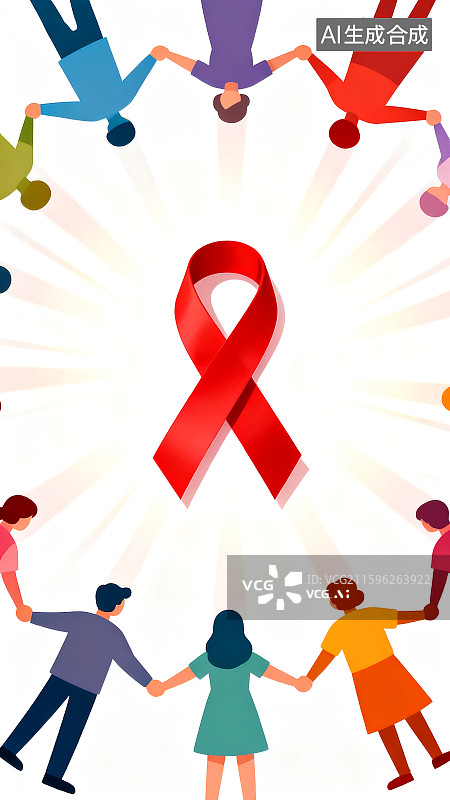 【AI数字艺术】艾滋病防治海报素材 红丝带标志  艾滋病防范 预防 世界艾滋病日图片素材