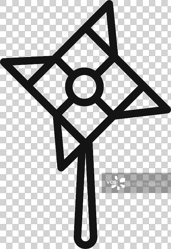 纸风车图标轮廓集合（黑色）图片素材