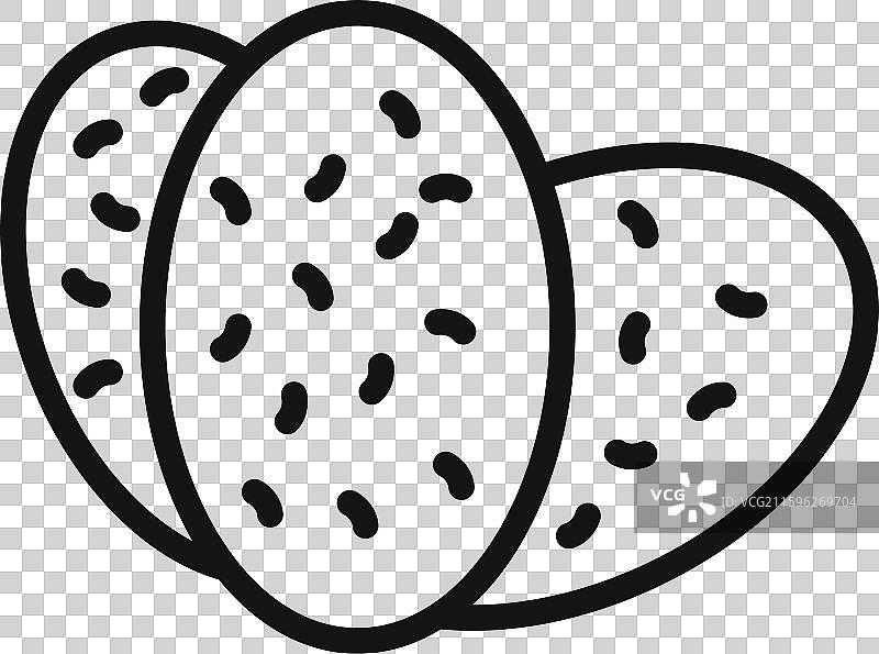 烧饼图标轮廓黑色合集图片素材