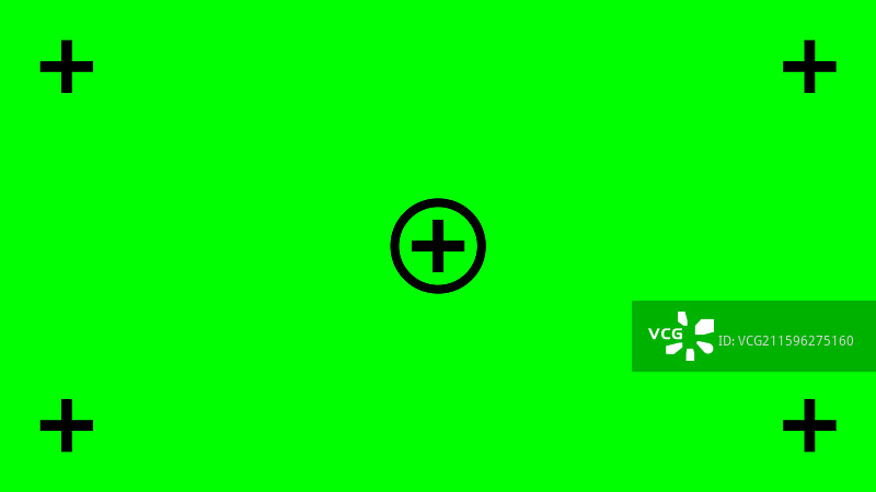 带有黑色追踪十字的绿色屏幕背景图片素材