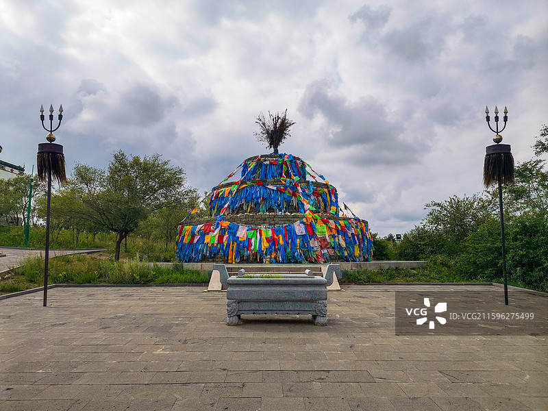 乌兰浩特成吉思汗庙敖包图片素材