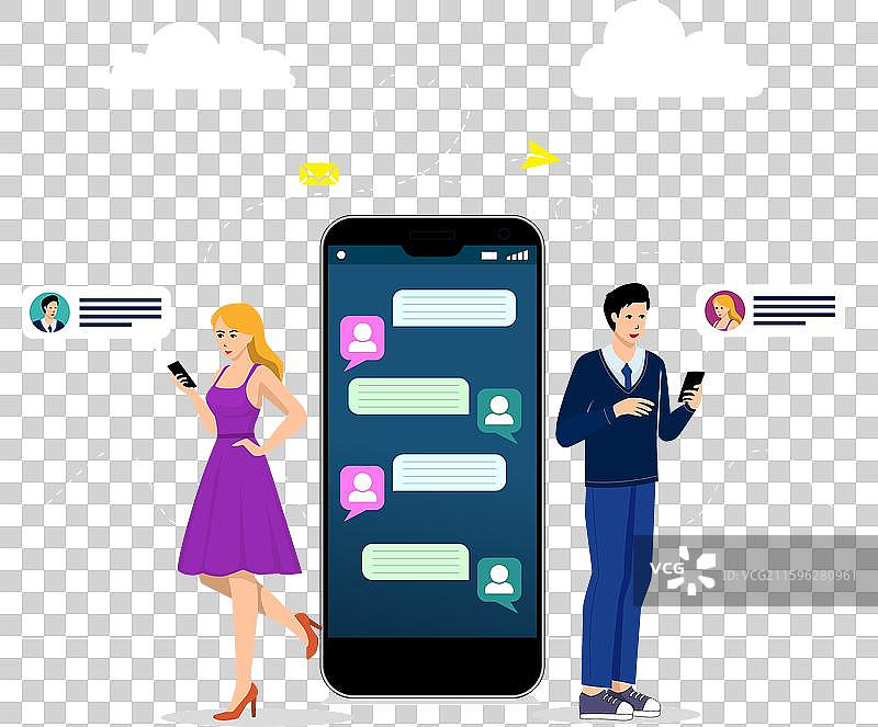 direct message process concept eps set图片素材