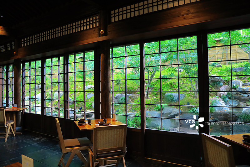 杭州西湖灵隐景区上天竺法相素食餐厅琉璃光院图片素材