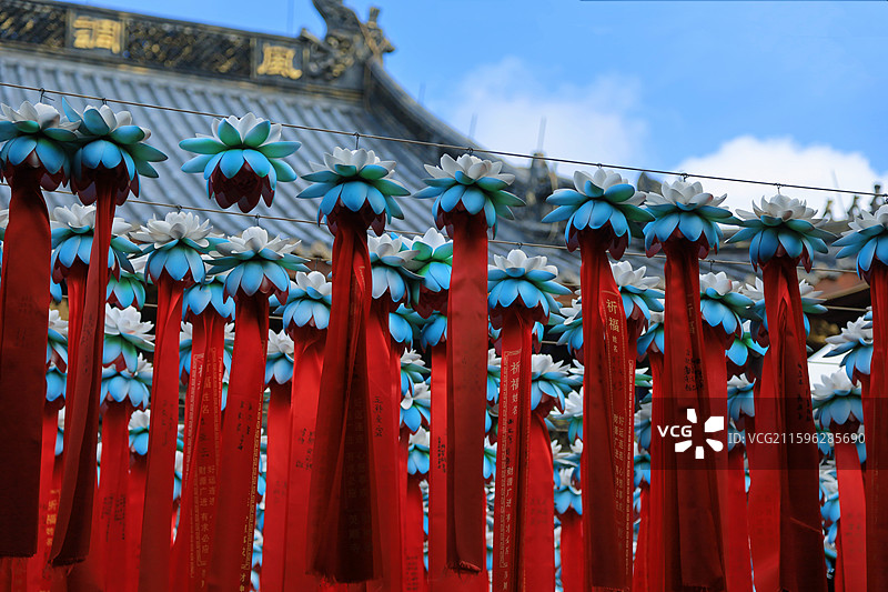 天堂杭州西湖风景名胜区灵隐景区北高峰灵顺寺图片素材