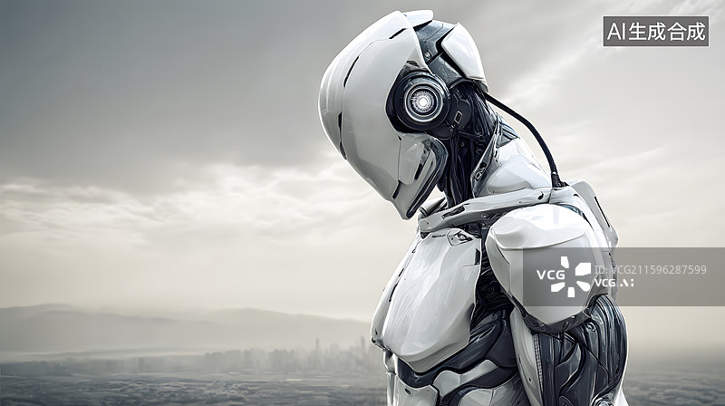 【AI数字艺术】机械人侧面形像图片素材