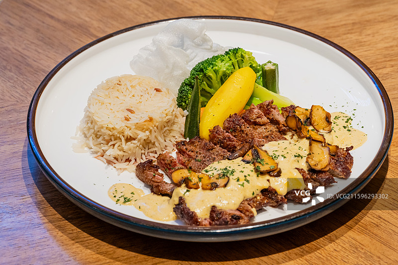 蘑菇汁原切牛排 眼肉图片素材