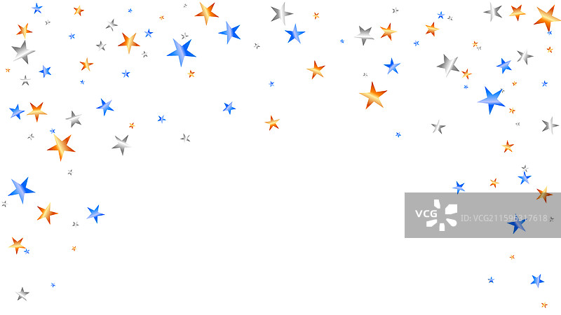 秋叶落下的渐变星形纸屑装饰图片素材