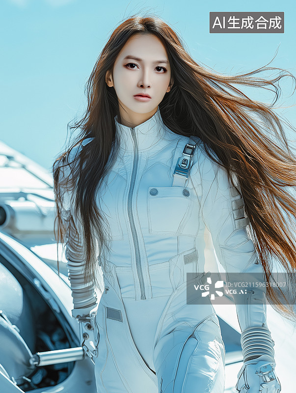 【AI数字艺术】一位科技感美女图片素材