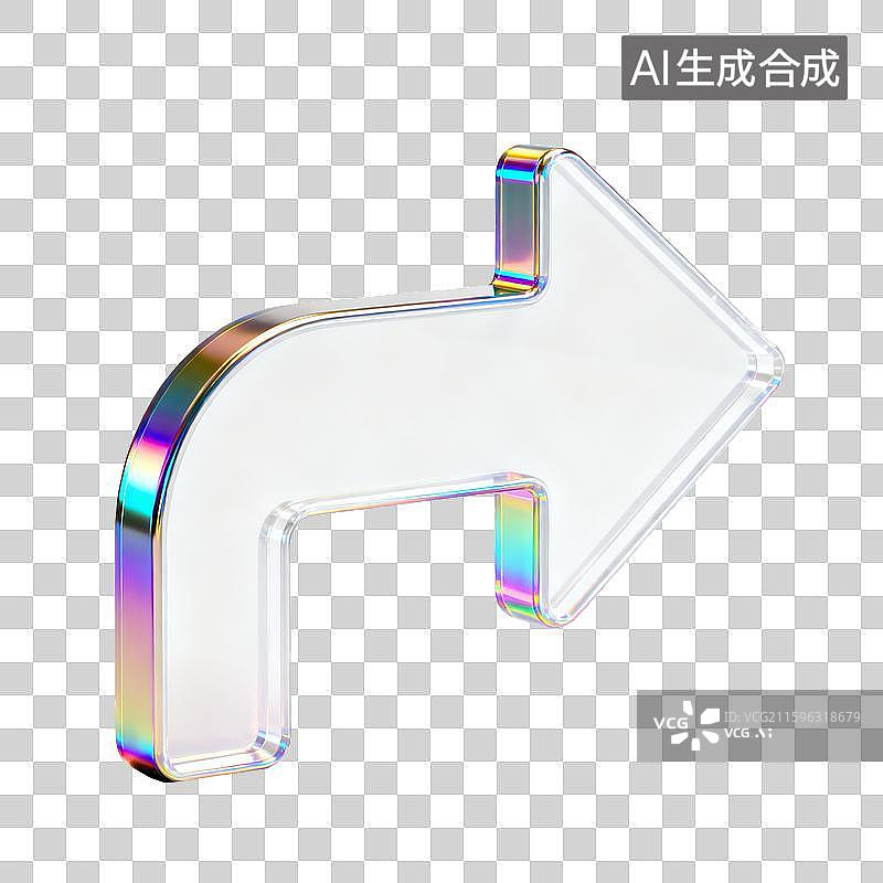 【AI数字艺术】炫彩右侧转弯箭头图片素材