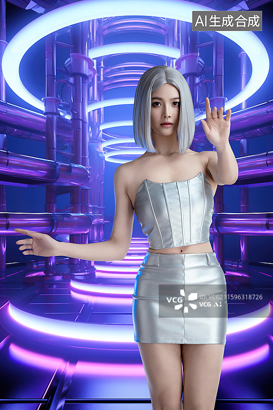 【AI数字艺术】一位时尚个性美女图片素材