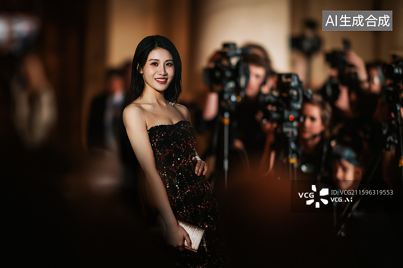 【AI数字艺术】艺人走秀瞬间图片素材