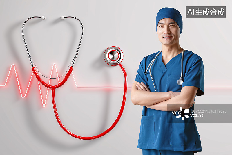 【AI数字艺术】医生肖像图片素材