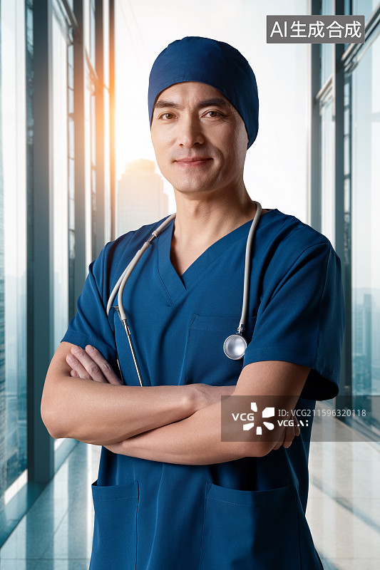 【AI数字艺术】医生肖像图片素材