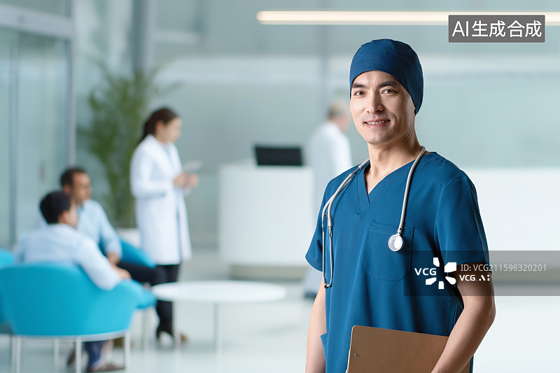 【AI数字艺术】医生肖像图片素材