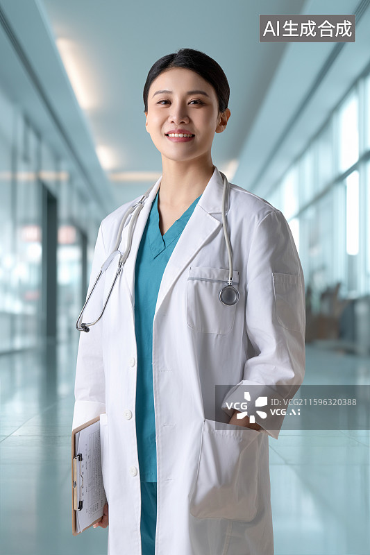 【AI数字艺术】女性医生肖像图片素材